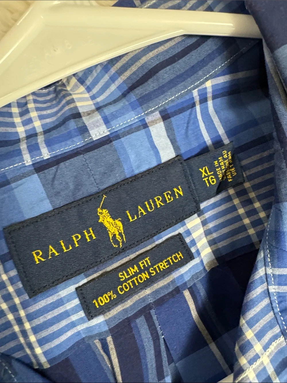 Polo by Ralph Lauren Navy & Light Blue Plaid Dress Shirt